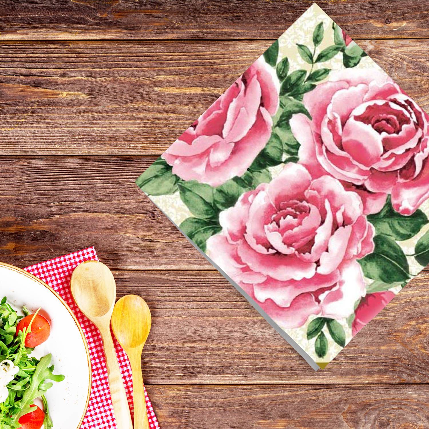 Trio of Roses Disposable Lunch Paper Napkins 20 Ct Tablesettings Nicole Fantini Collection   