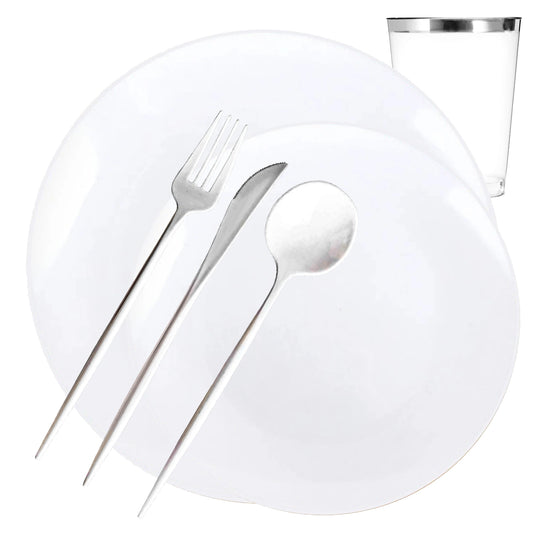 COMBO Organic Collection White Dinner Plate Tableware Package Set Plates Decorline 40  