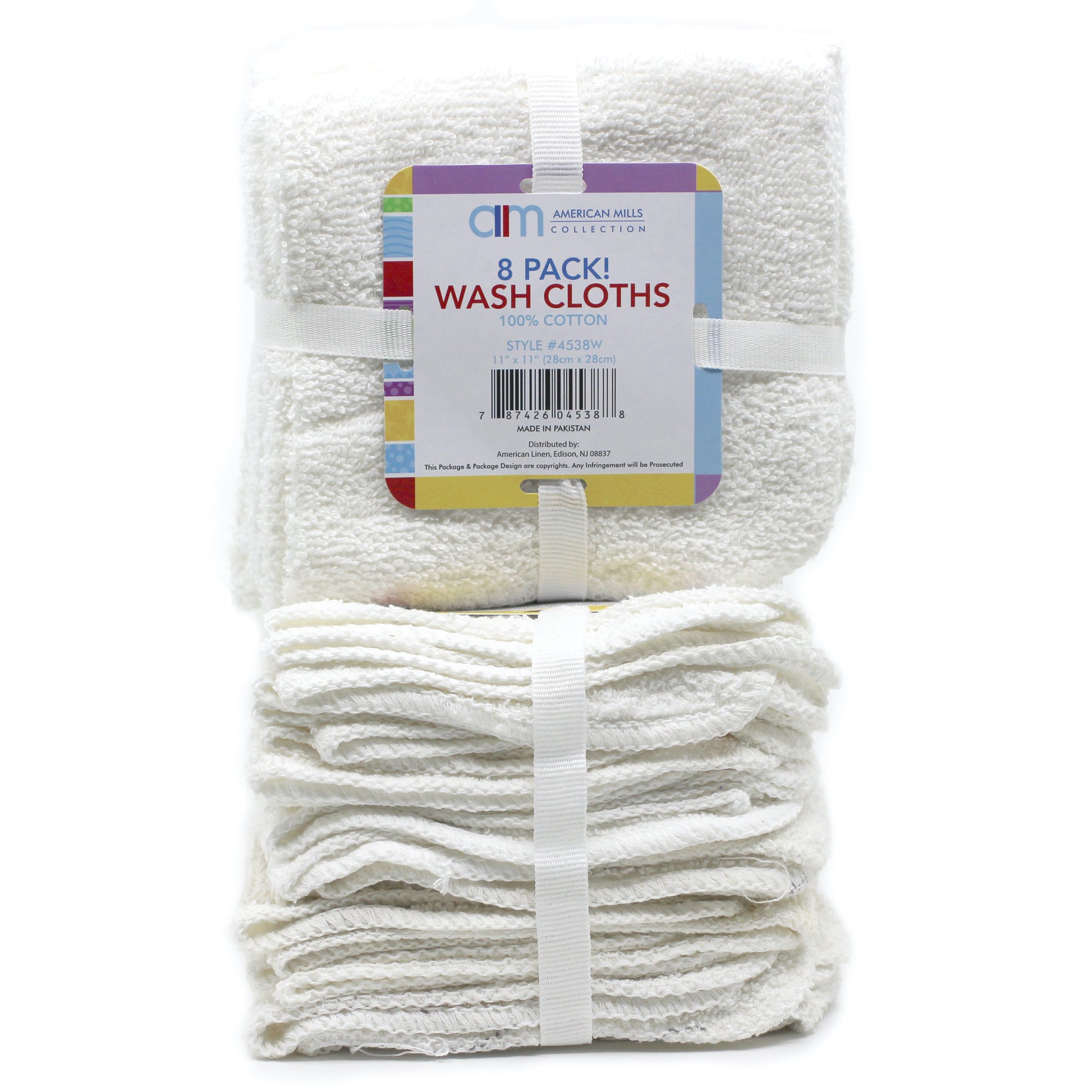 100% Cotton White Wash Cloths | 8 Ct. Household OnlyOneStopShop   