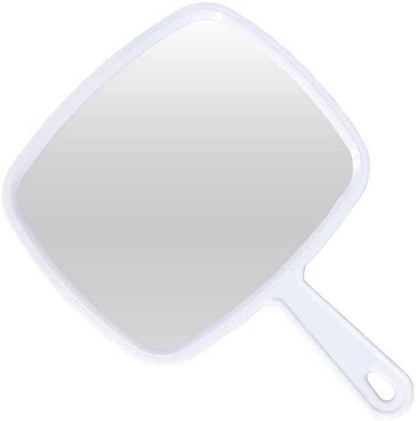 Hand Mirror, White Handheld Mirror with Handle, 6.3" W x 9.6" L  OnlyOneStopShop   