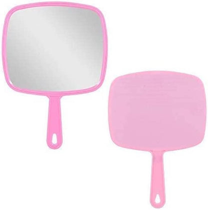 Hand Mirror, Pink Handheld Mirror with Handle, 6.3" W x 9.6" L  OnlyOneStopShop   