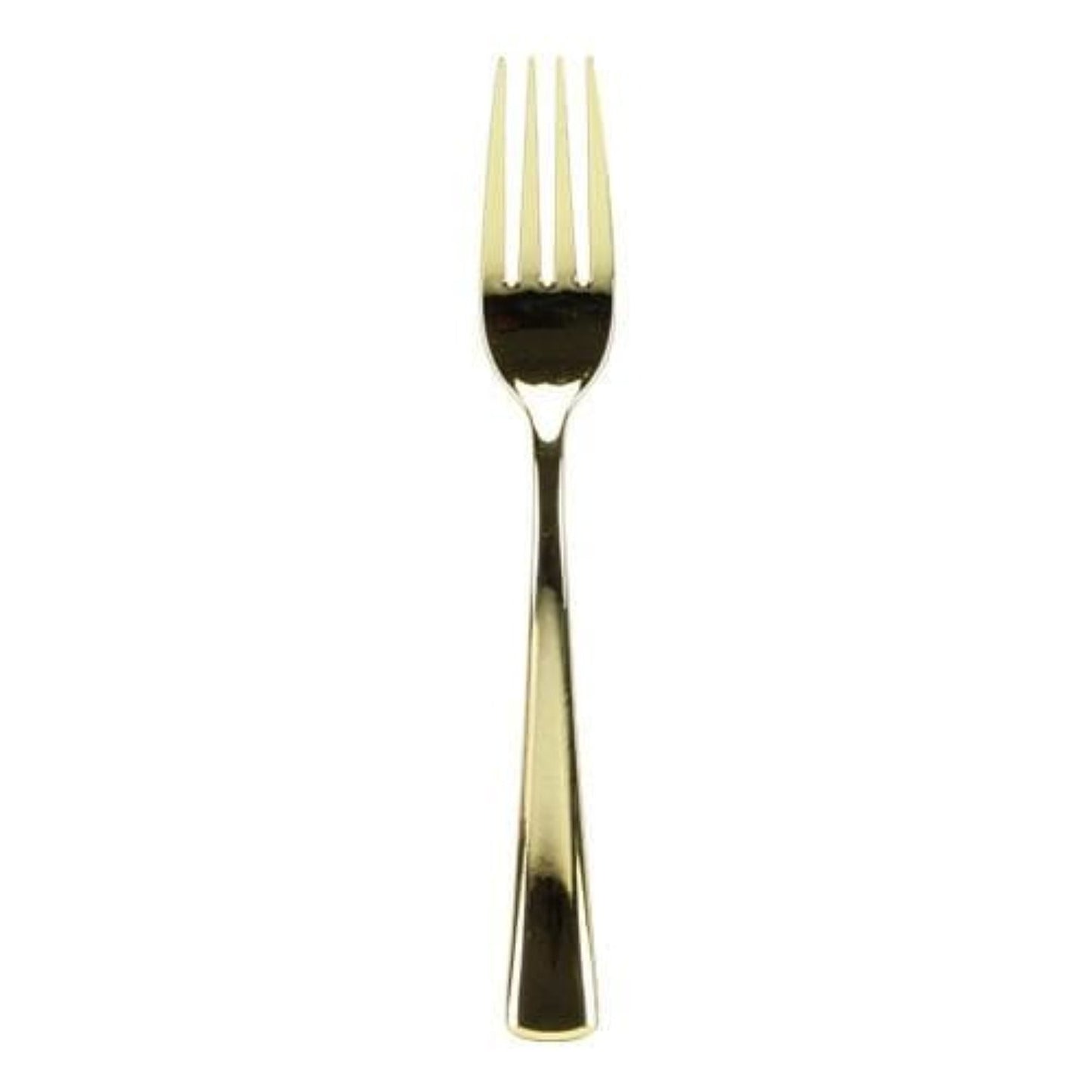 Premium Extra Heavy Weight Plastic Gold Polished Forks 96CT Tablesettings Lillian   