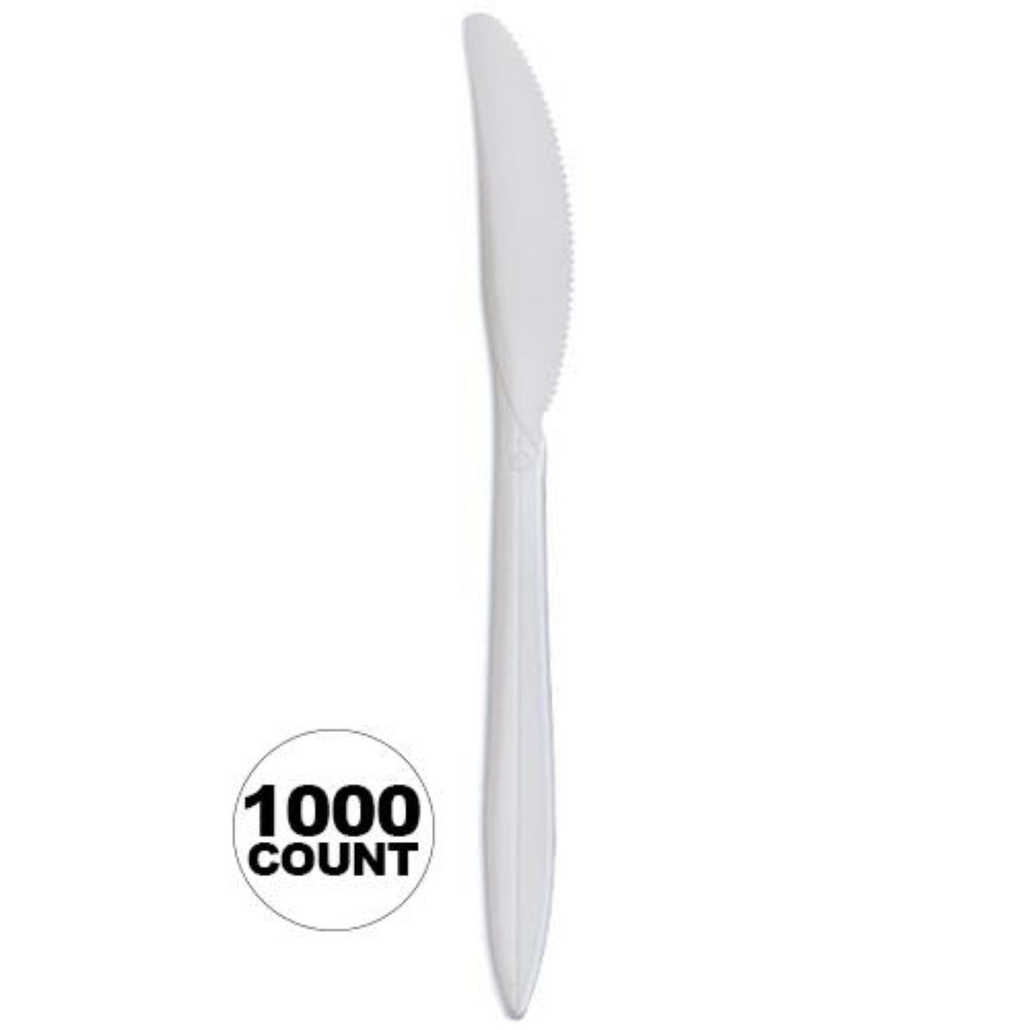 Case of Plastic - Disposable - Medium Weight - White - Knives | 1000 ct.  Nicole Collection   