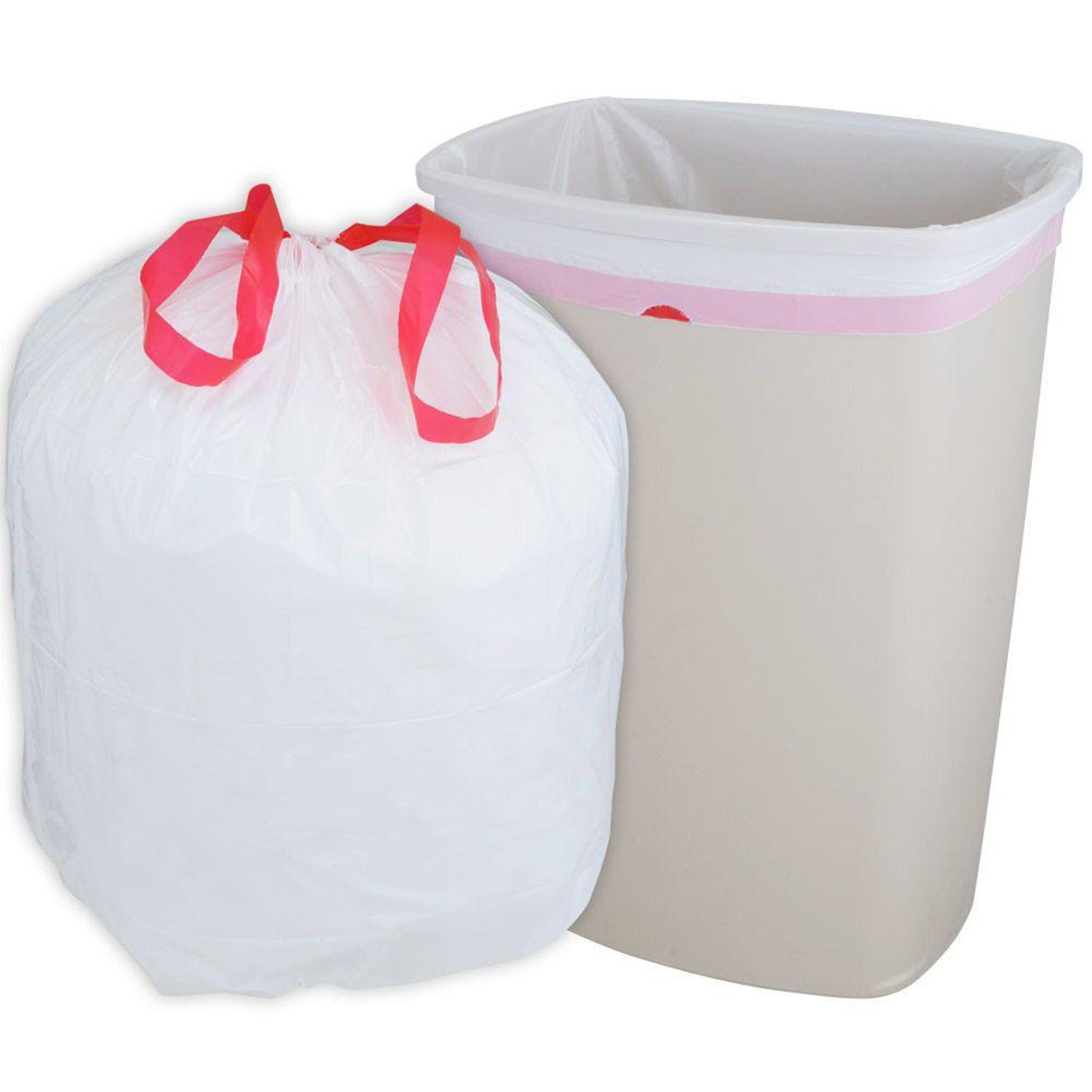 Nicole Home Collection Tall Kitchen Drawstring EXTRA STRONG white Trash  Bags 13 gal