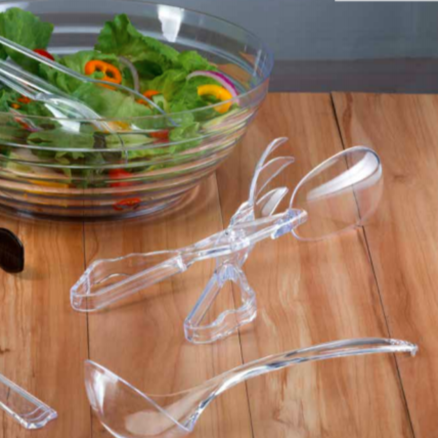 Clear Plastic Salad Tong 10" Serverware Party Dimensions   