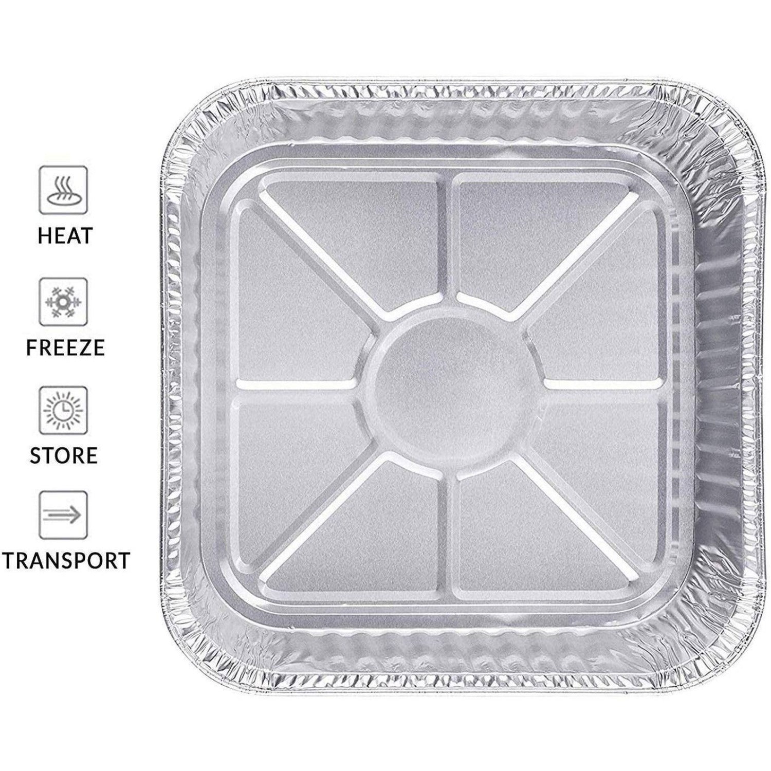 Durable Packaging 9 Square Disposable Aluminum Cake Pan #1100