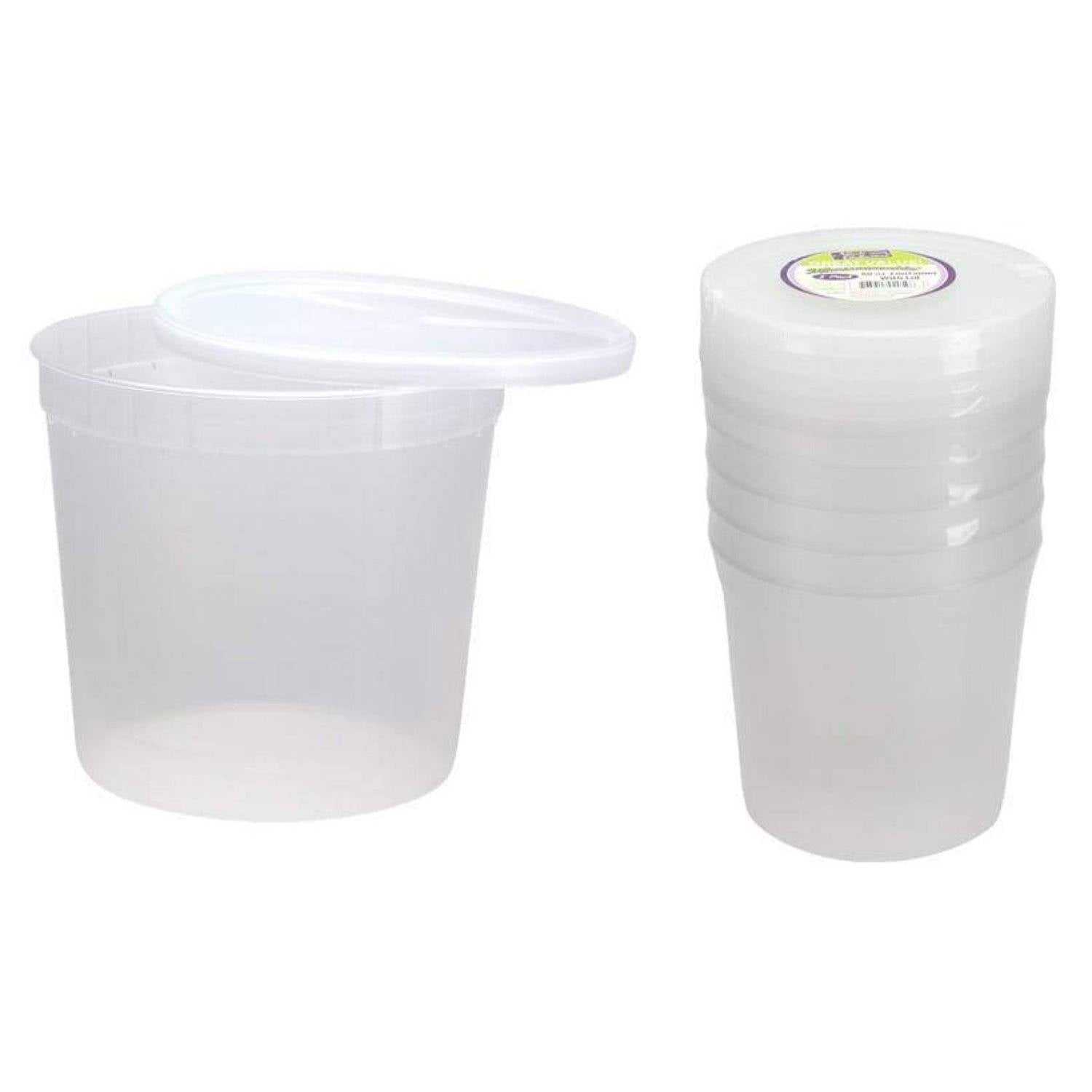  Decony Plastic Deli Containers with Lids 8 Oz- 25 Pack