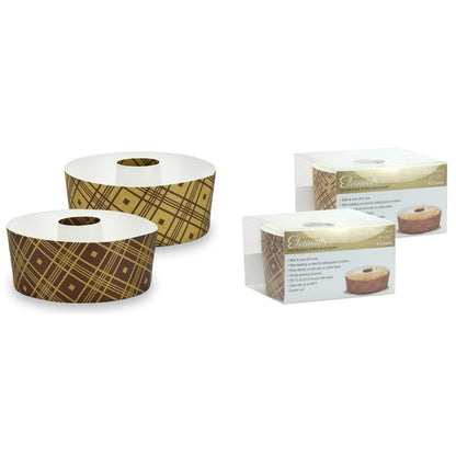 Premium Heavyweight Paper Plaid Tube Round Loaf Pans 5"x2.25" 4CT Disposable Hanna K   