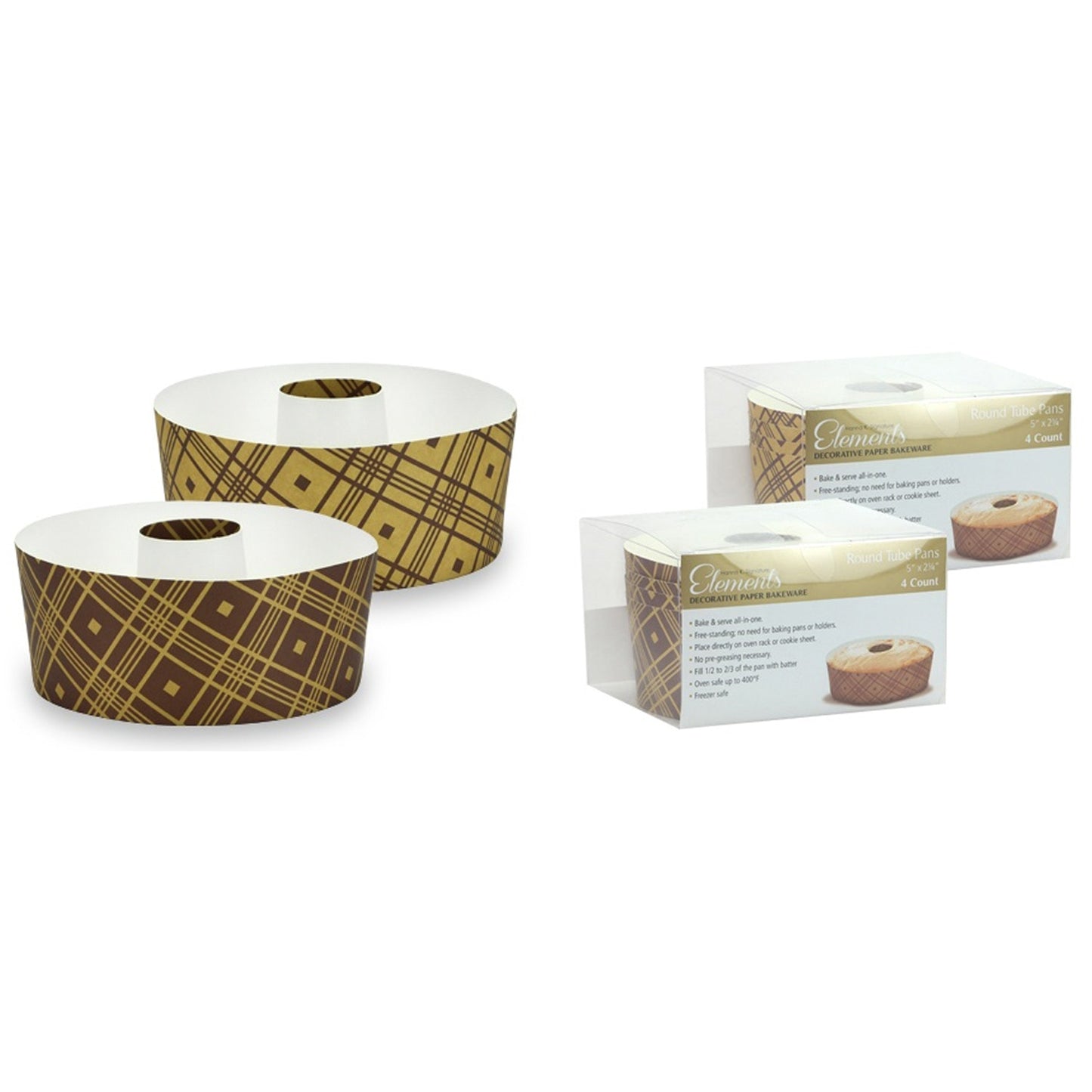 Premium Heavyweight Paper Plaid Tube Round Loaf Pans - 6.5"x2.25" 4CT Disposable Hanna K   
