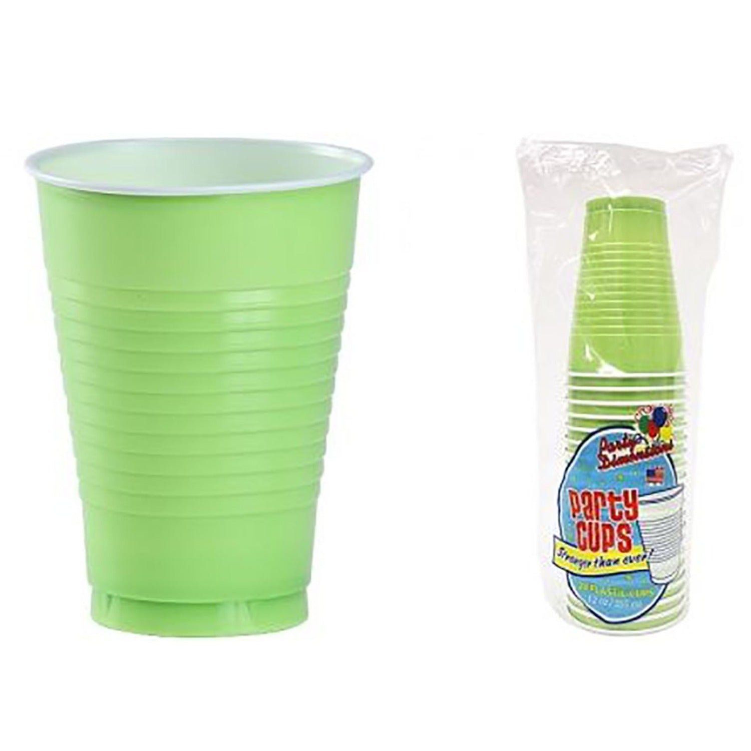Exquisite 12 oz Lime Plastic Cups II 50 Count Bulk Pack Disposable Party  Cups II Premium Quality Plastic Tumblers for Parties