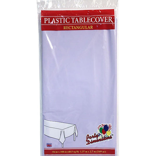 Tablecover Plastic Lavender Rectangular  54'' X 108'' Tablesettings Party Dimensions   