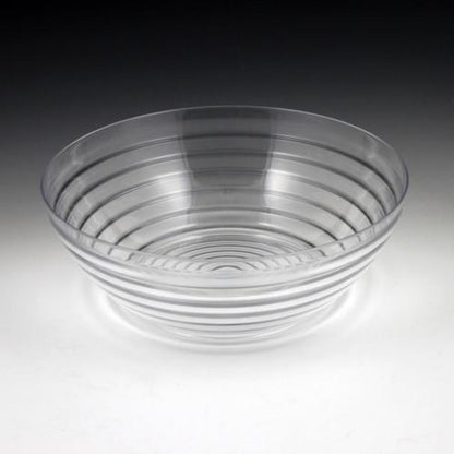 Large Plastic Round Clear Ringed Serving Bowl 11" Extra heavy weight Serverware Party Dimensions   