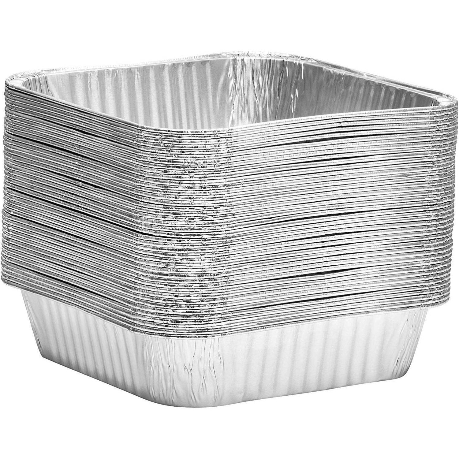 8x8 Foil Pans for Meal Prep and Cooking, Disposable Aluminum Trays (50  Pack), PACK - Kroger