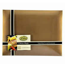 Rectangular Gold Plastic Salad Plates 9'' Plates Lillian   