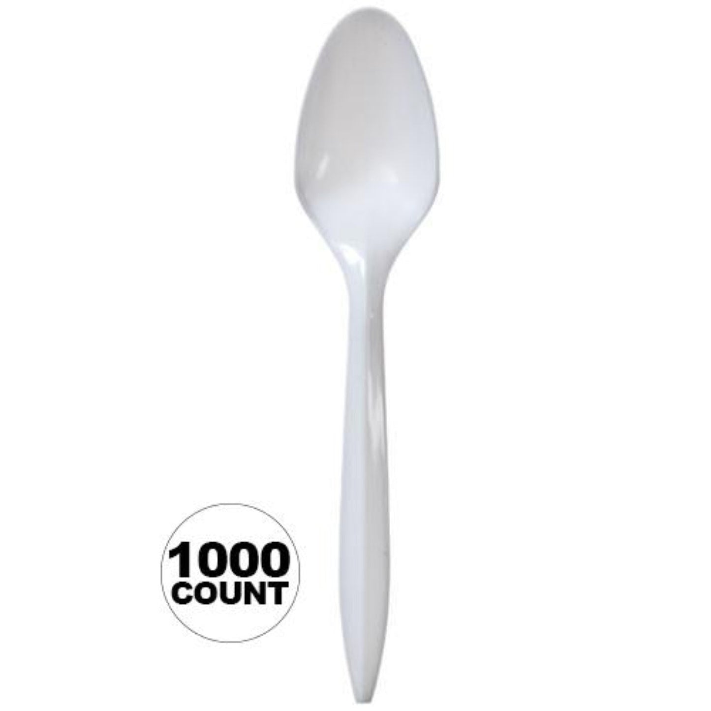 *WHOLESALE* Disposable - Medium Weight - White - Tea Spoons | 1000 ct. Buy Bulk Nicole Collection   