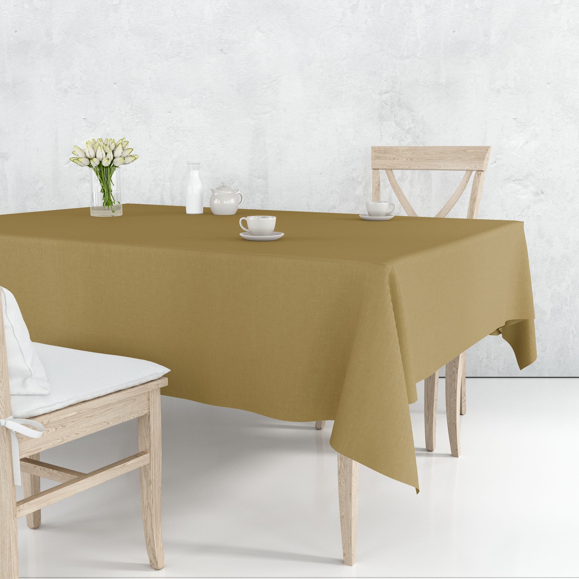 Tablecover Plastic Gold Rectangular  54'' X 108'' Tablesettings Party Dimensions   
