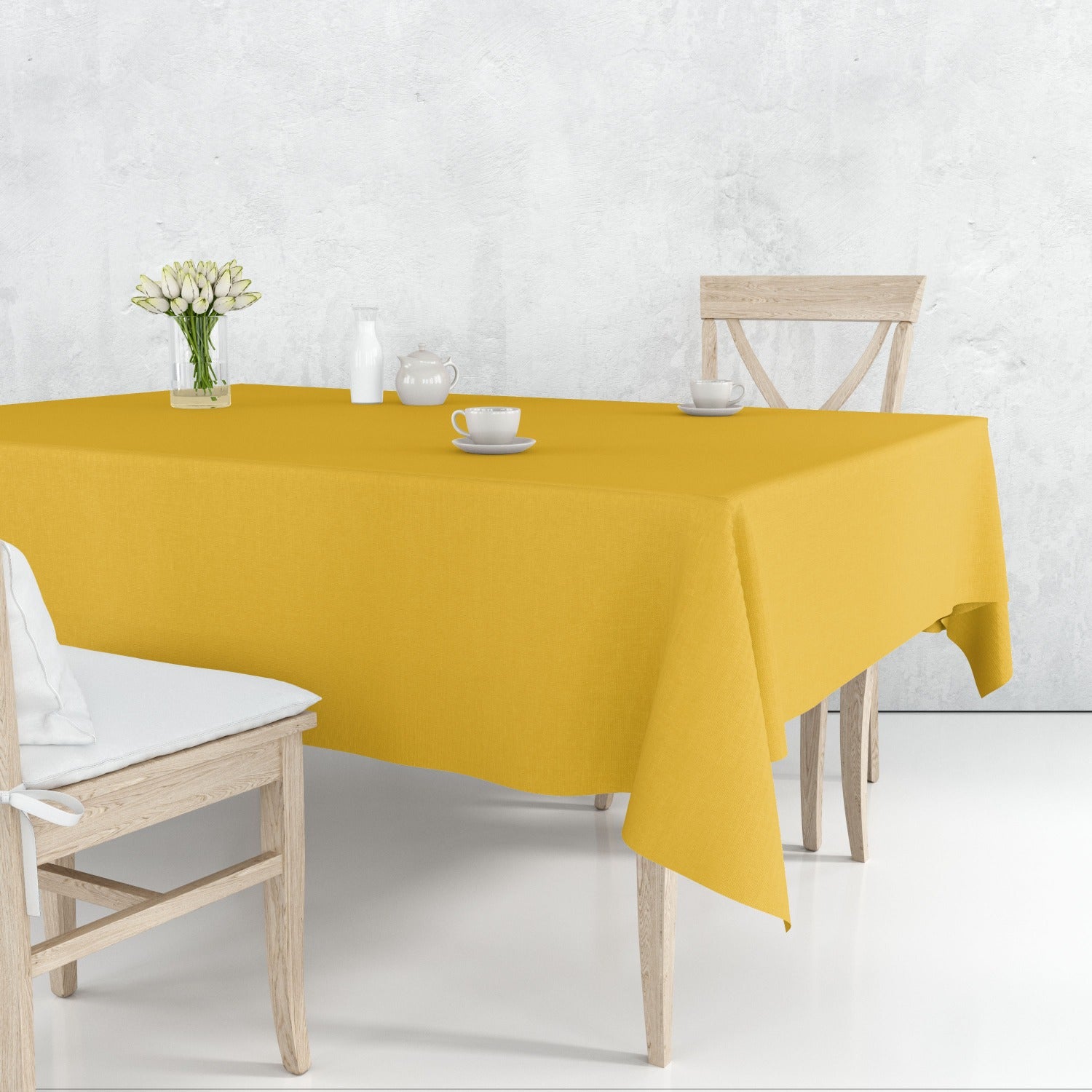 Sunshine Yellow Rectangular 54''X108'' Plastic Tablecover Tablesettings Party Dimensions   