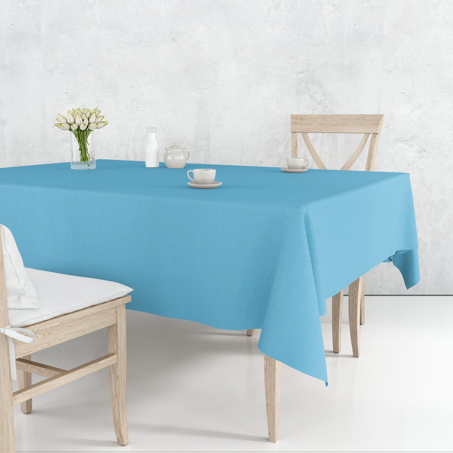 Tablecover Plastic Island Blue Rectangular 54''X108'' Tablesettings Party Dimensions   