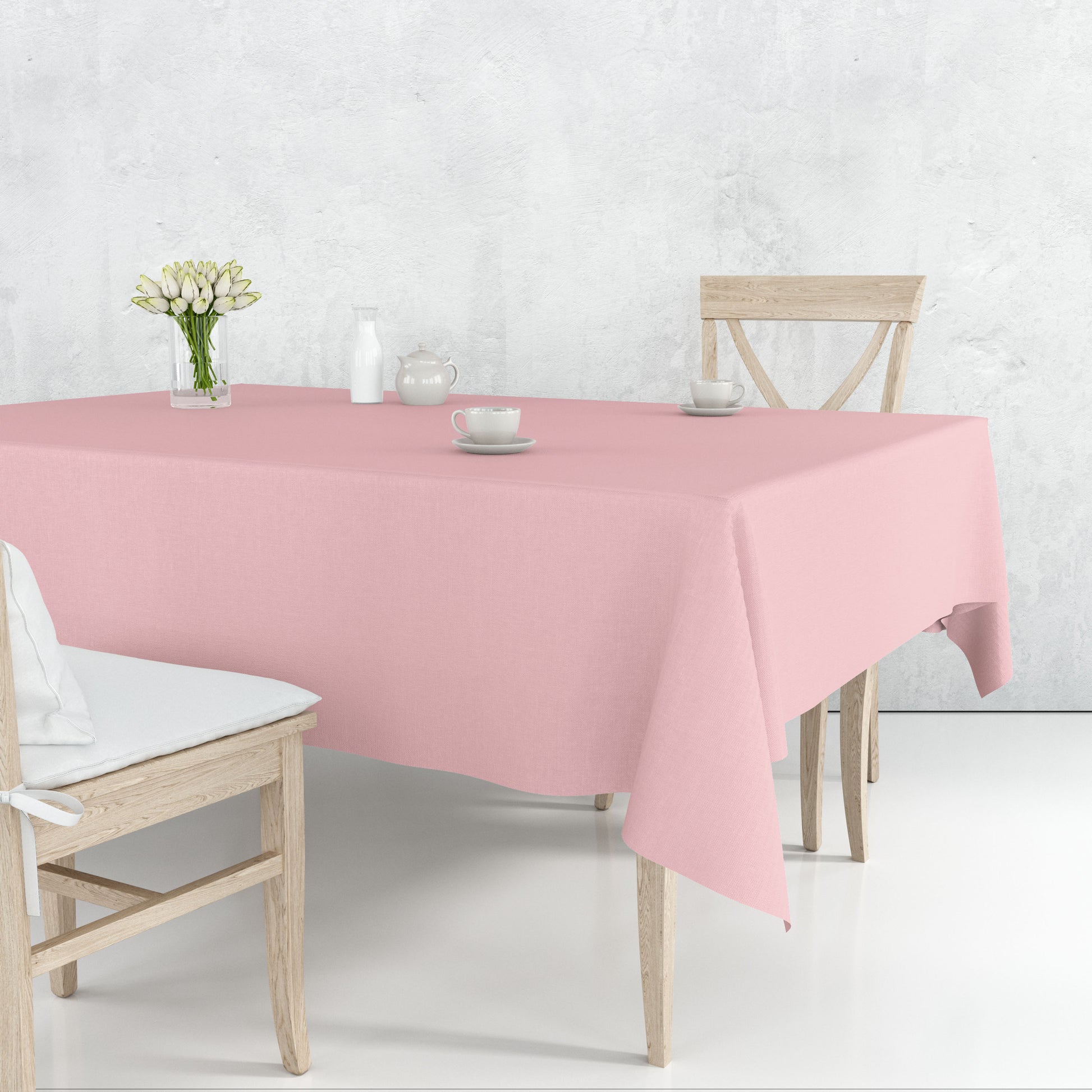 Tablecover Plastic Light Pink Rectangular  54'' X 108'' Tablesettings Party Dimensions   