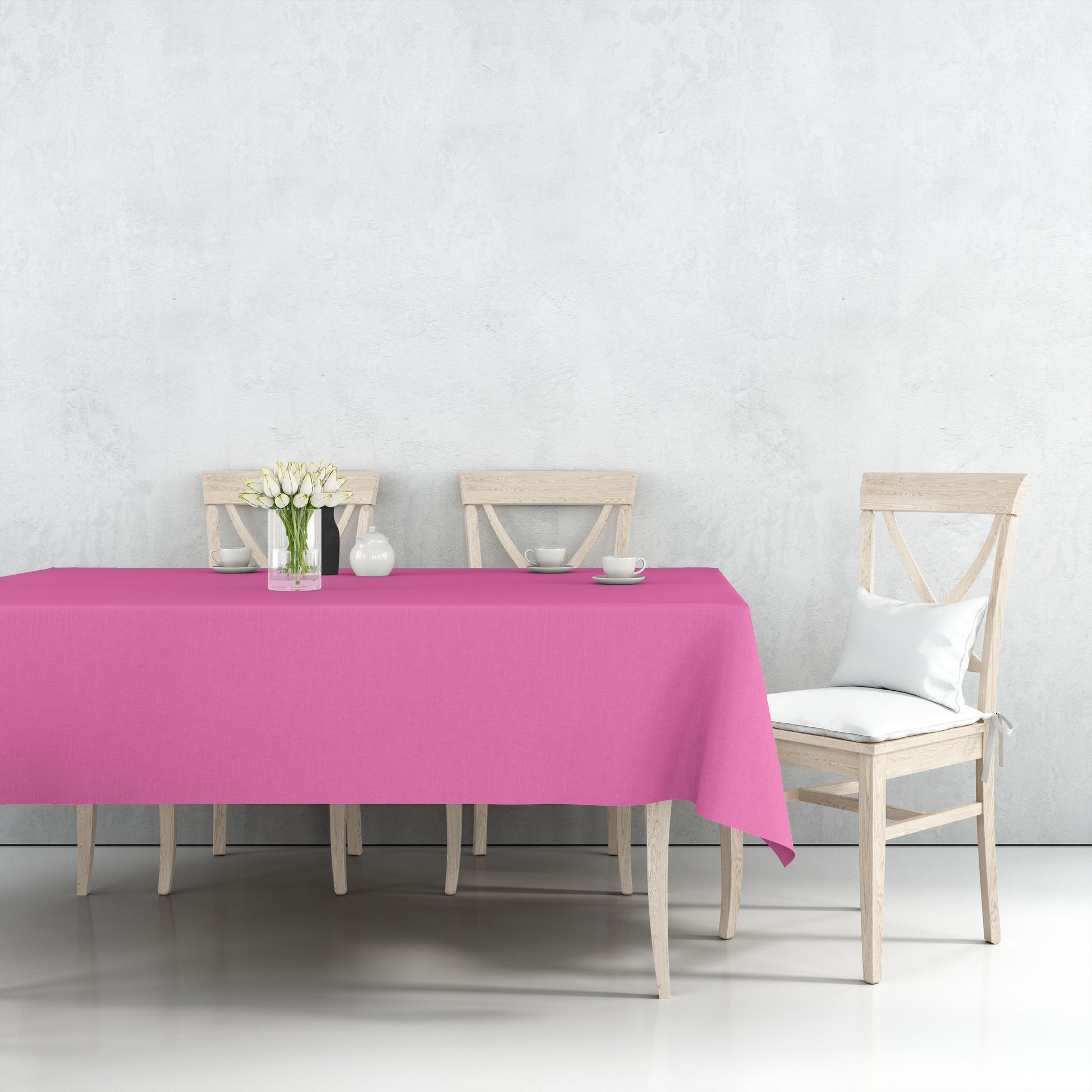 Tablecover Plastic Hot Pink Rectangular  54'' X 108'' Tablesettings Party Dimensions   