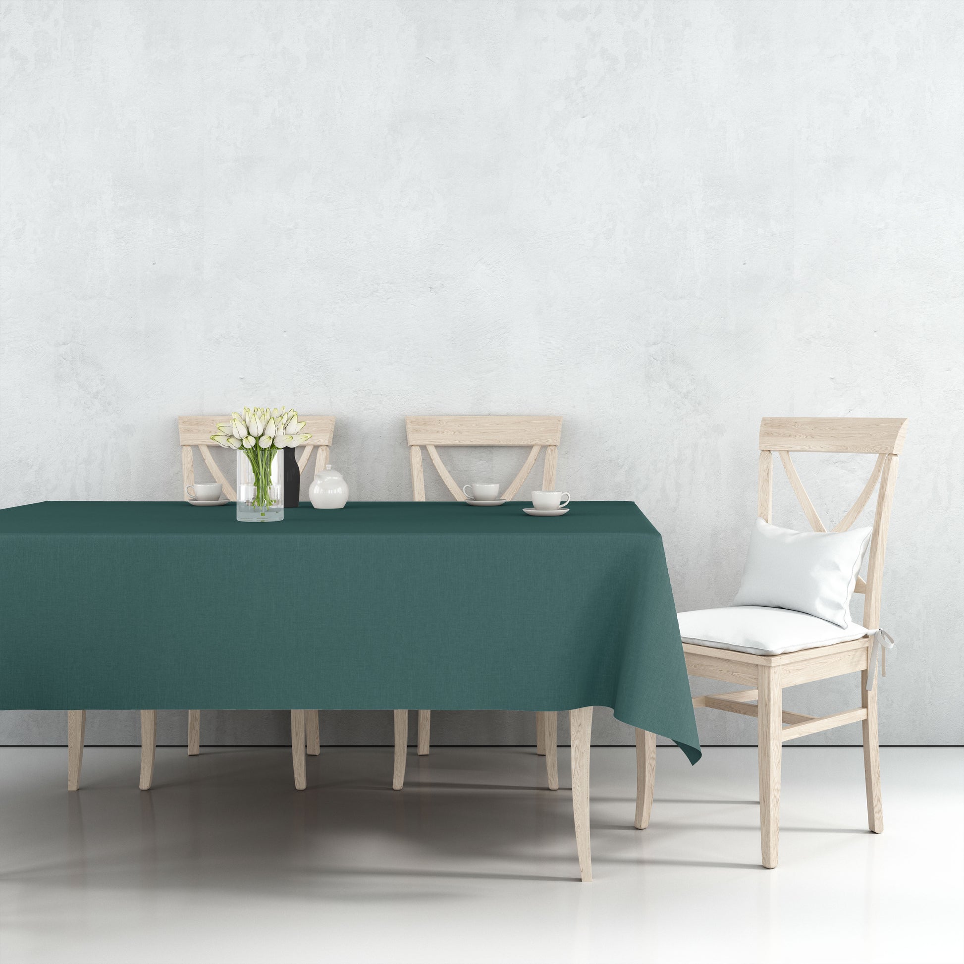 Tablecover Plastic Hunter Green Rectangular  54'' X 108'' Tablesettings Party Dimensions   