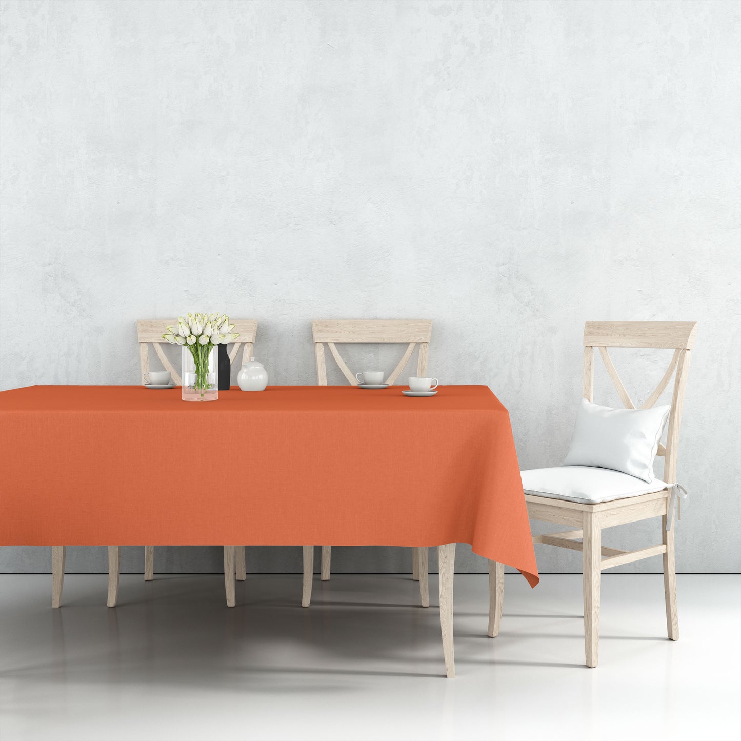 Tablecover Plastic Orange Rectangular  54'' X 108'' Tablesettings Party Dimensions   