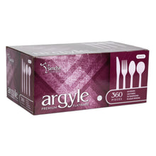 Argyle Premium Flatware White Disposable Fancy High quality 360 Pcs Utensils Set Cutlery Simcha Collection   